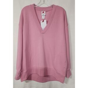 Champion pink v neck women sweatshirt size Medium